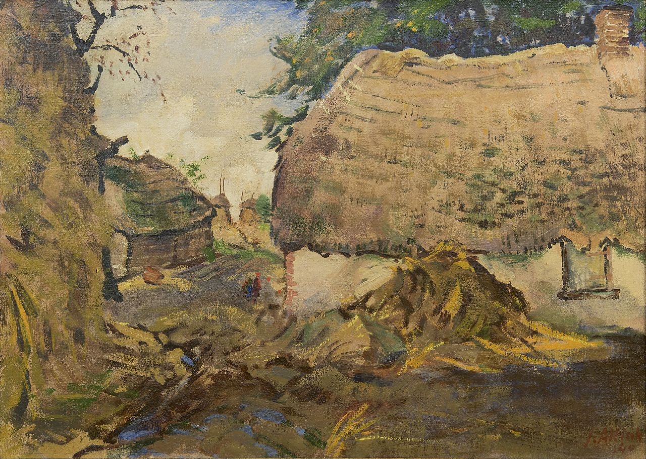 Altink J.  | Jan Altink, Farm with hay-stack, oil on canvas 50.3 x 70.3 cm, signed l.r. and dated '40