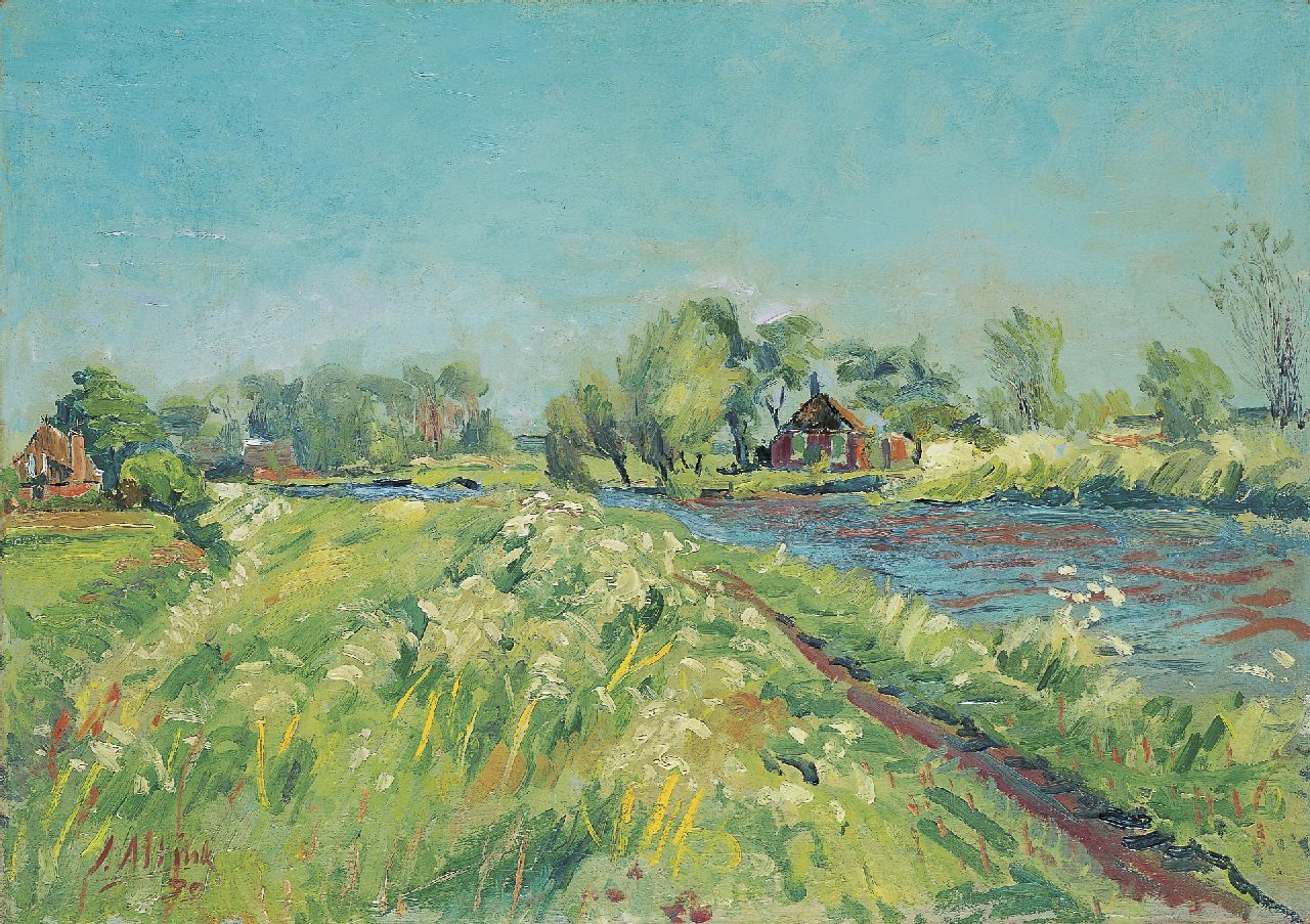 Altink J.  | Jan Altink, The Reitdiep in spring, oil on canvas 50.0 x 71.0 cm, signed l.l. and dated '39