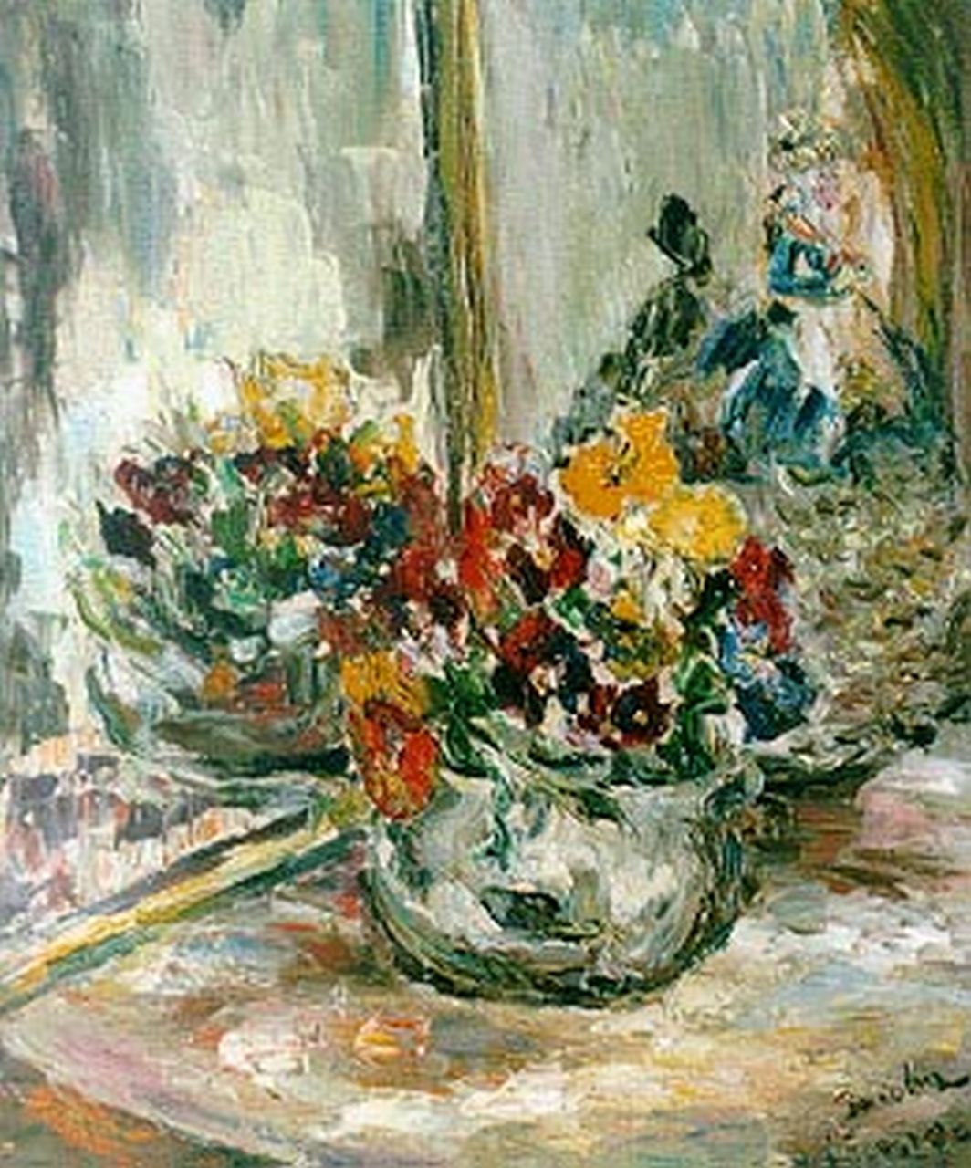 Wieringa J.H.  | Jacoba Hendrika Wieringa, A flower still life, oil on canvas 60.2 x 49.5 cm, signed l.r.