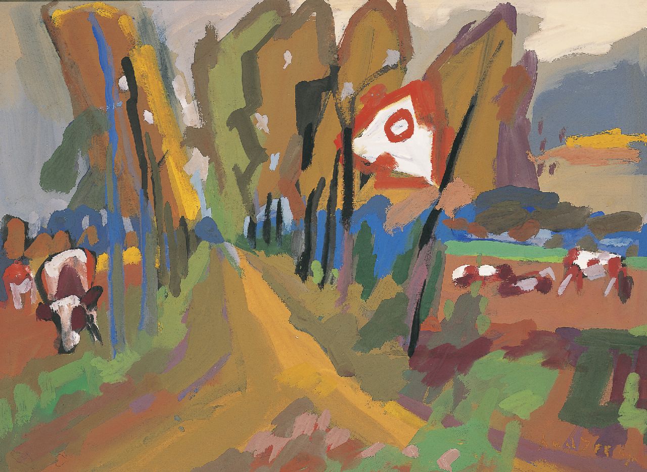 Zee J. van der | Jan van der Zee, Landscape, Groningen (recto); landscape (verso), watercolour and gouache on paper 55.5 x 75.0 cm, signed l.r. and executed in the fifties Zee J. van der | Jan van der Zee, Landscape, Groningen (recto); landscape (verso), watercolour and gouache on paper 55.5 x 75.0 cm, signed l.r. and executed in the fifties