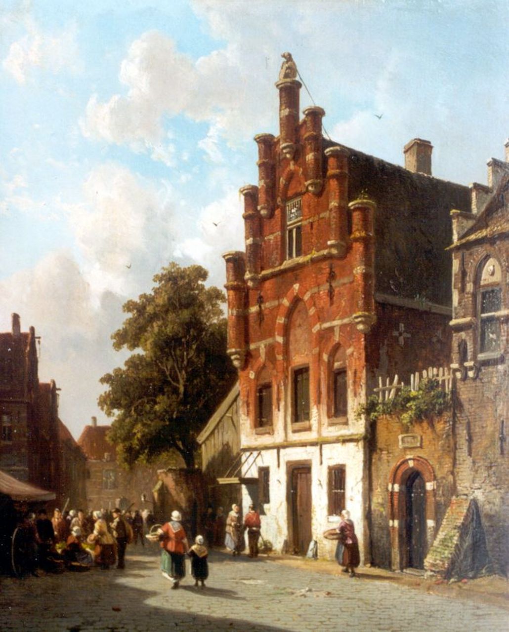 Eversen A.  | Adrianus Eversen, Market day, oil on panel 34.0 x 27.0 cm, signed l.r. and dated 1843 (indistinctly)