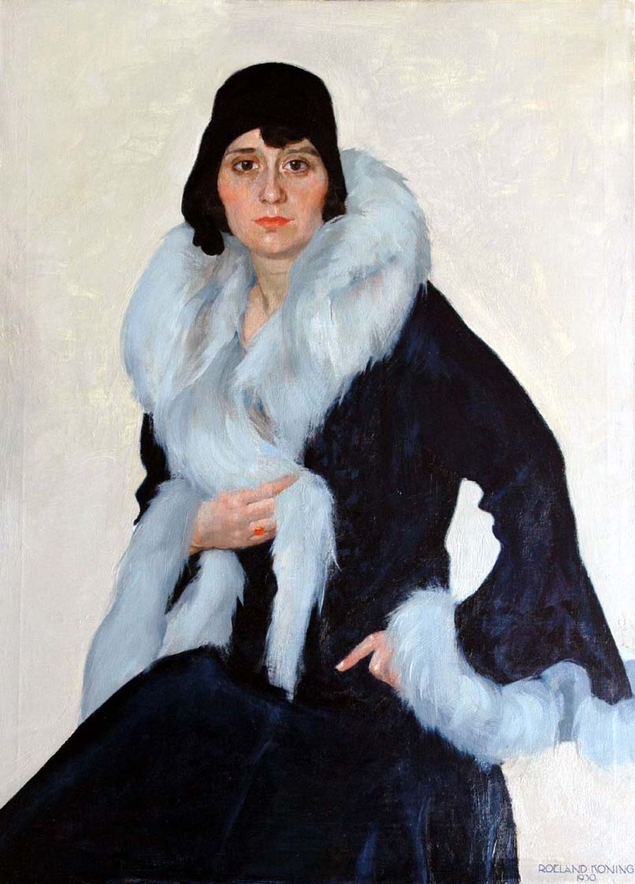 Koning R.  | Roeland Koning, A portrait of a lady, oil on canvas 110.3 x 80.4 cm, signed l.r and dated 1930