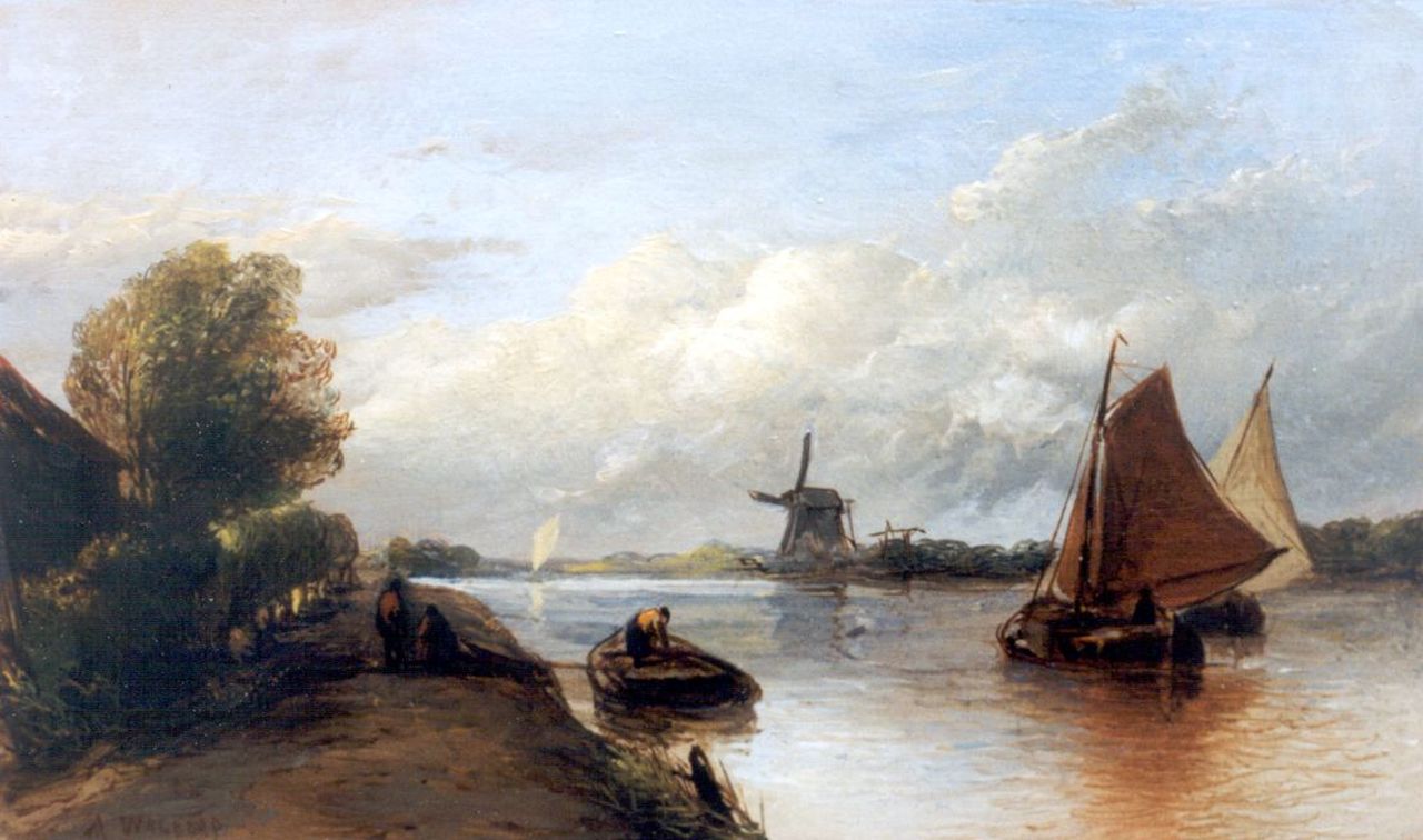 Waldorp A.  | Antonie Waldorp, A polder landscape, oil on panel 12.0 x 19.3 cm, signed l.l.