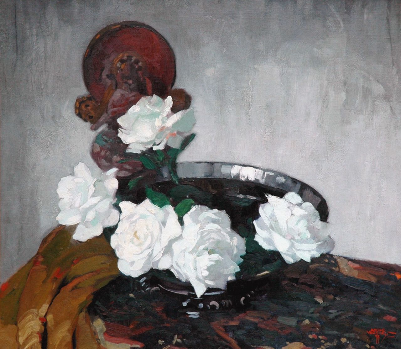 Verhorst A.J.  | Andreas Jacobus 'André J.' Verhorst, Still life with flowers, oil on canvas 74.8 x 85.5 cm, signed l.r. and dated '33