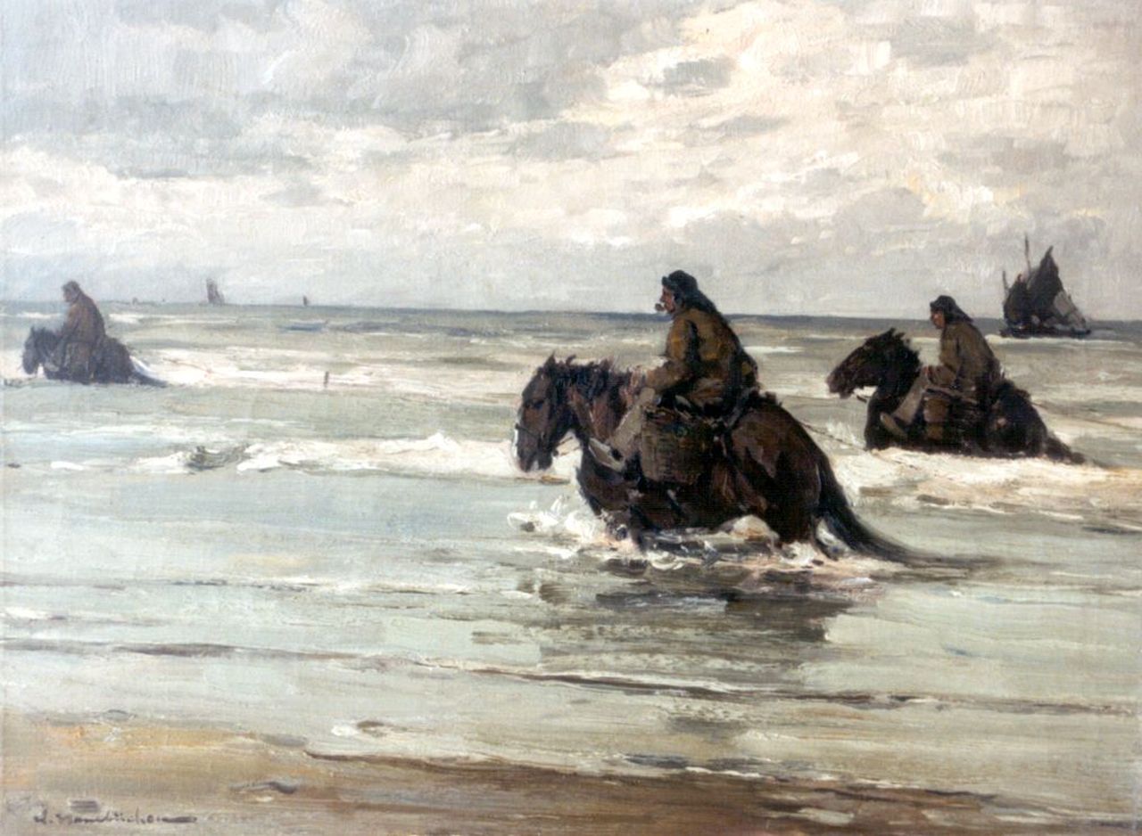 Hambüchen W.  | Wilhelm Hambüchen, Shrimpers, oil on canvas 61.0 x 80.5 cm, signed l.l.