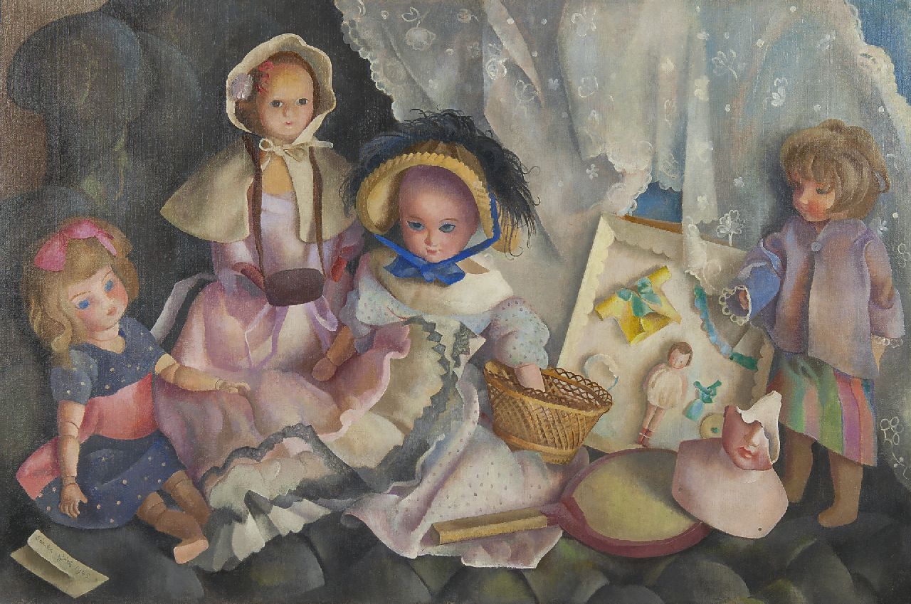 Góth C.  | Charlotte 'Sarika' Góth | Paintings offered for sale | Dolls, oil on canvas 60.4 x 91.5 cm, signed l.l. and dated 1948