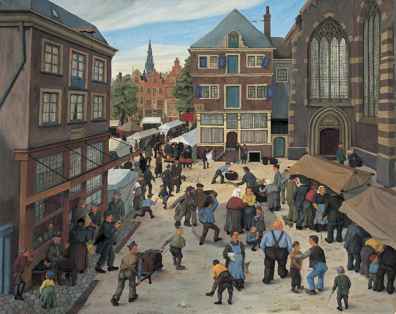 Elbert Hooijberg | Market day, oil on canvas, 72.0 x 90.3 cm, signed l.l. and dated '37