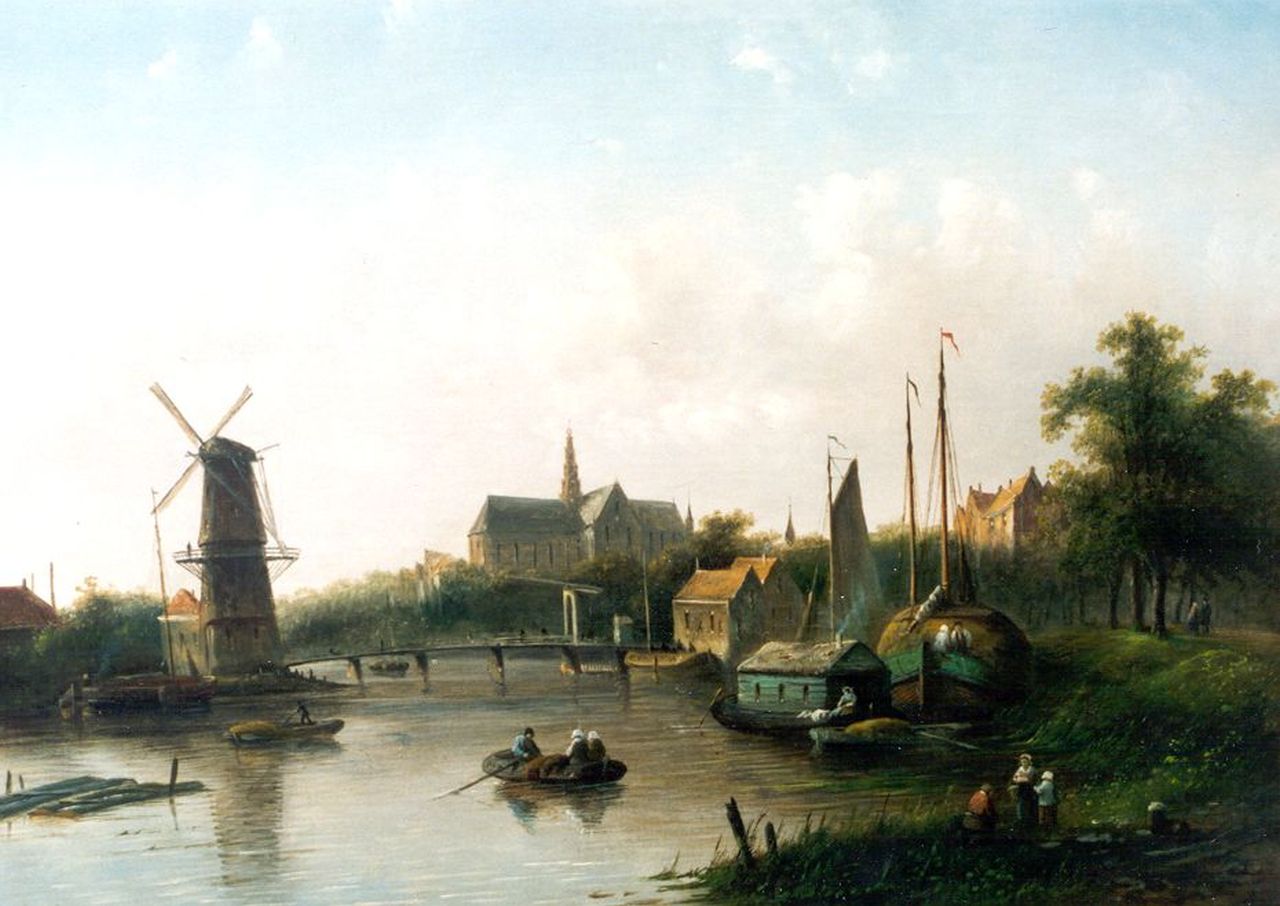 Spohler J.J.C.  | Jacob Jan Coenraad Spohler, A view of Haarlem, oil on canvas 40.0 x 56.0 cm, signed l.l.