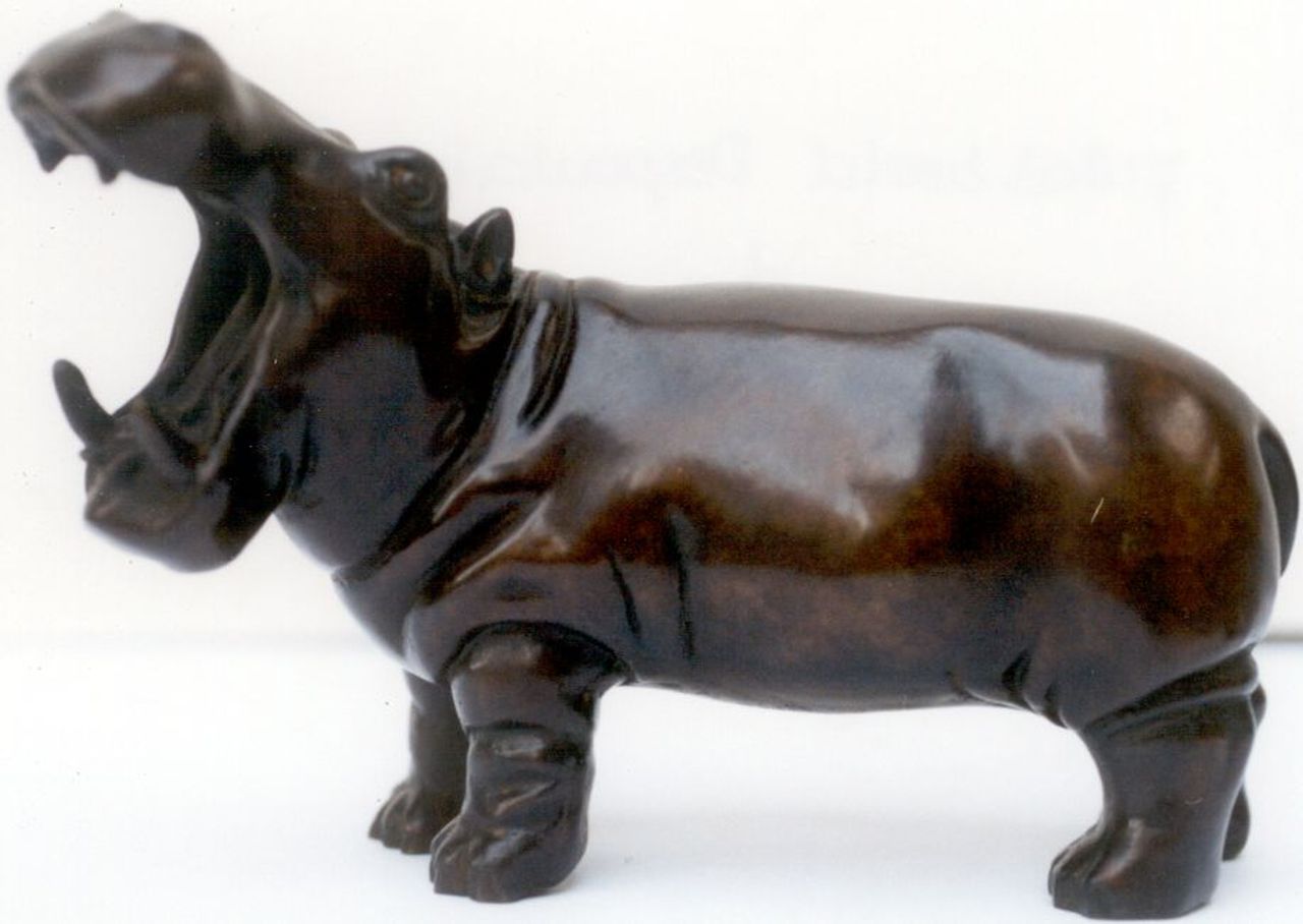 Despoulain J.C.  | Jean Claude Despoulain, Hippopotamus, bronze 12.0 x 17.5 cm, signed signed and numbered 1/8 on the belly
