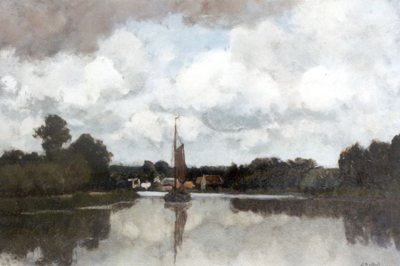 Bastert S.N.  | Syvert 'Nicolaas' Bastert, Sailing ship on the Vecht, oil on canvas 40.3 x 60.4 cm, signed l.r. and dated 1900