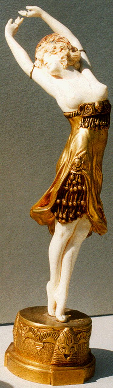 Colinet A.  | Colinet, Danseresje, ivory with bronze 20.0 cm, gesigneerd op de voet