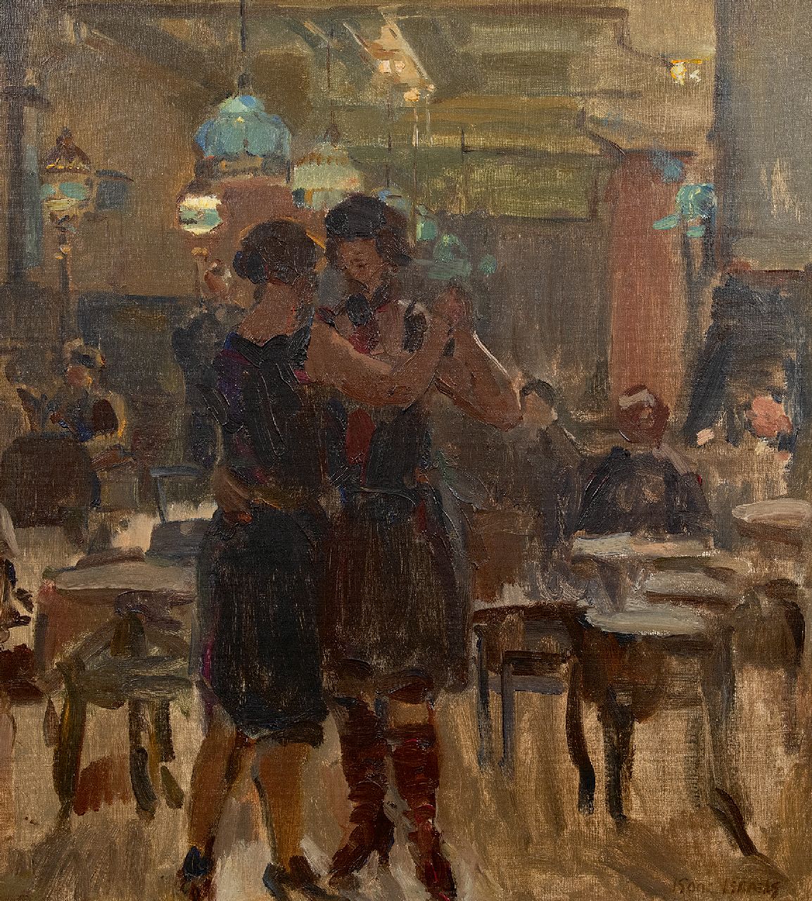 Israels I.L.  | 'Isaac' Lazarus Israels, The café Scala, The Hague, oil on canvas 65.0 x 58.0 cm, signed l.r. and painted between 1927-1934