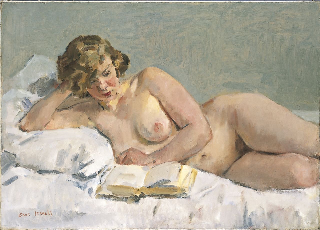 Israels I.L.  | 'Isaac' Lazarus Israels, A reclining nude (Sjaantje van Ingen), oil on canvas 72.0 x 101.0 cm, signed l.l.