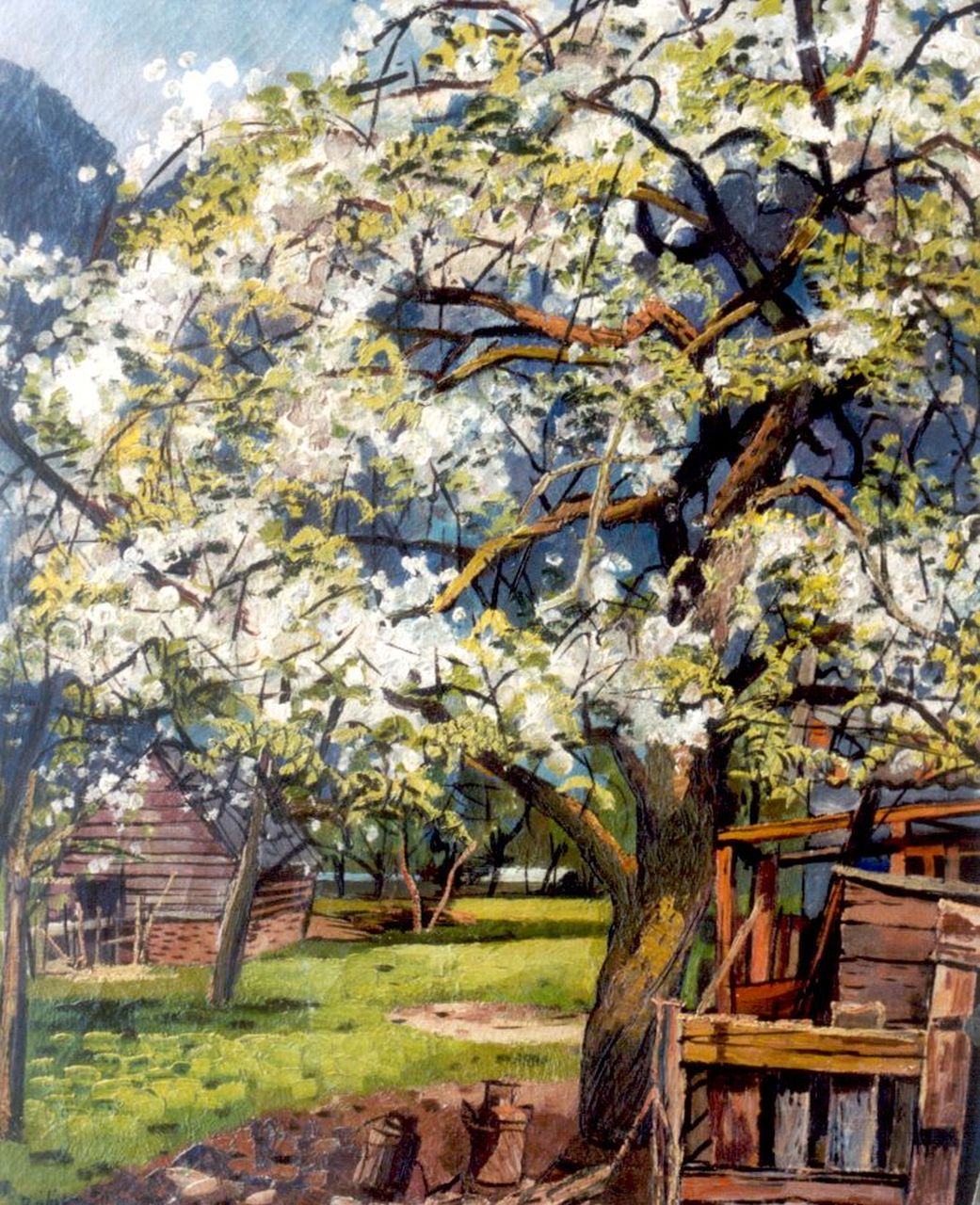 Bieling H.F.  | Hermann Friederich 'Herman' Bieling, A blossoming tree, oil on canvas 54.9 x 46.5 cm, signed l.l. and dated '50