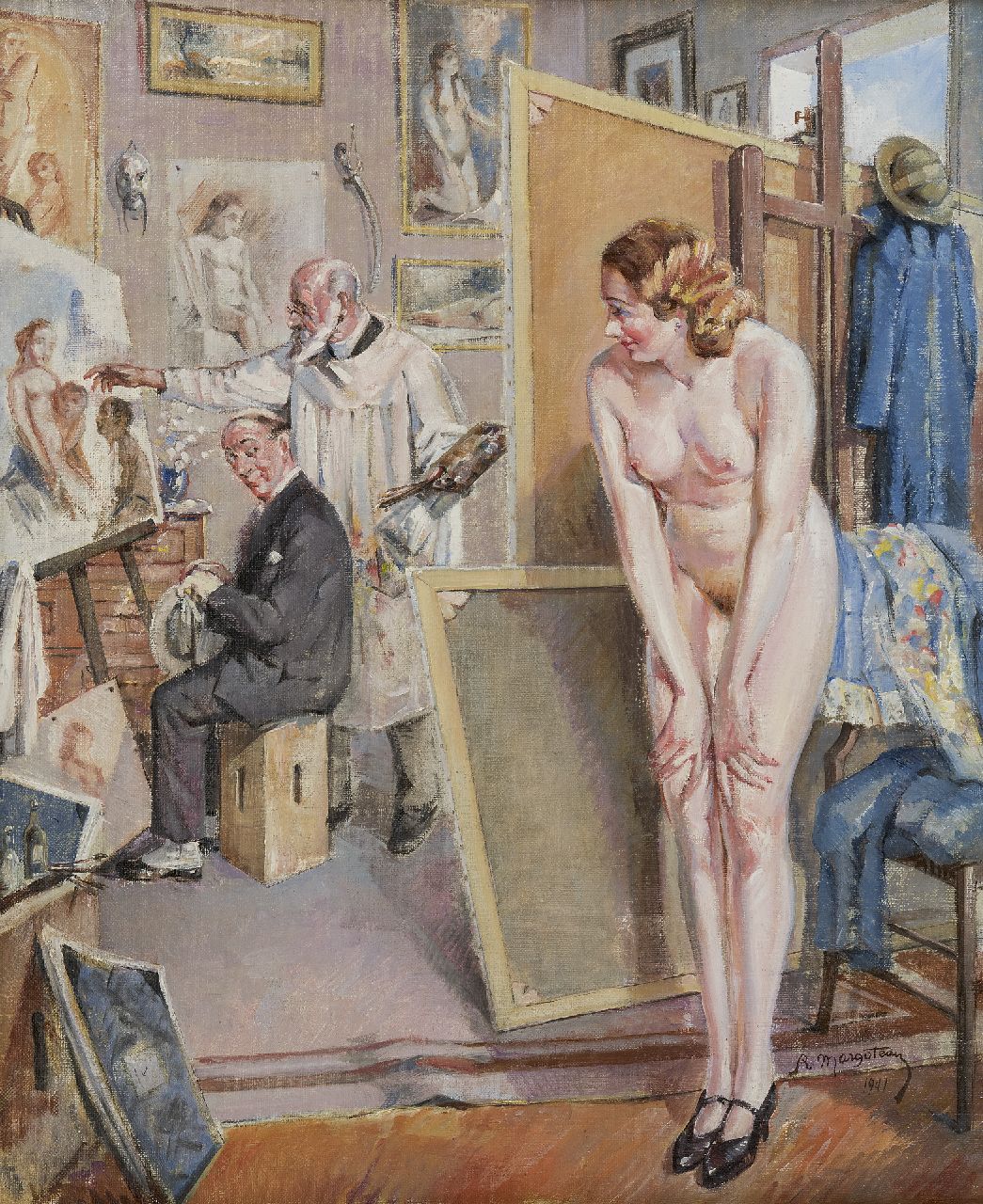 Margoteau R.P.  | René Pierre Margoteau, The artist's favorite model, oil on canvas 60.2 x 50.1 cm, signed l.r. and dated 1941