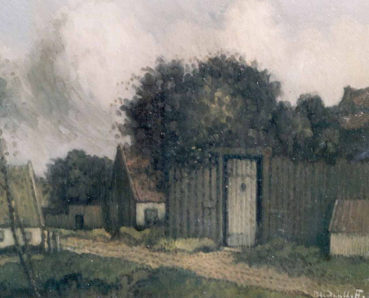 Daalhoff H.A. van | Hermanus Antonius 'Henri' van Daalhoff, Houses, oil on panel 21.0 x 27.0 cm, signed l.r.