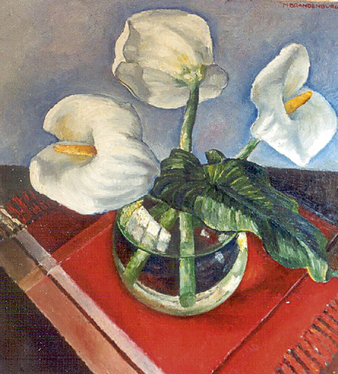 Brandenburg M.  | Machiel Brandenburg, Flamingo flowers, oil on canvas 73.3 x 67.3 cm, signed u.r. and dated '35