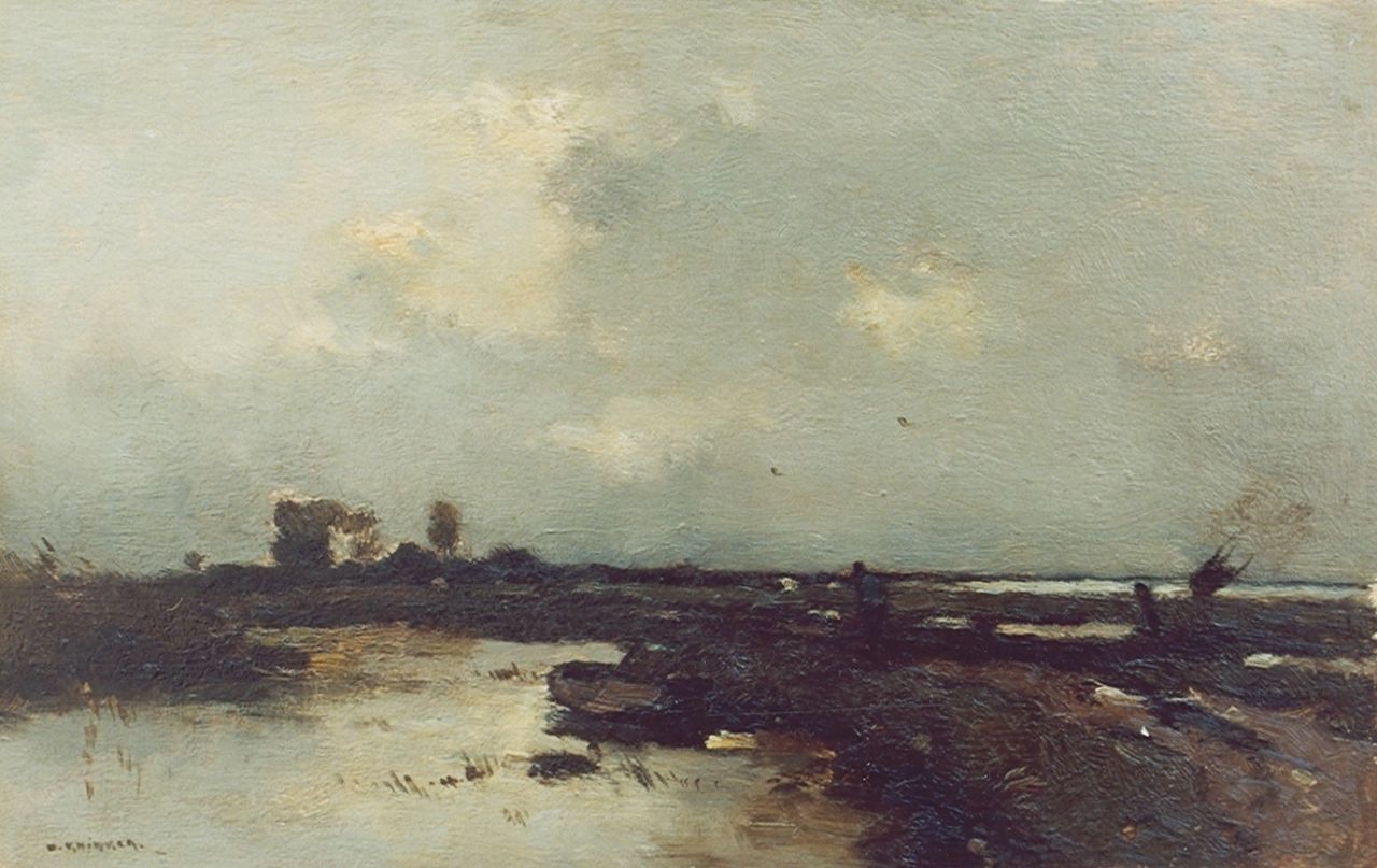 Knikker A.  | Aris Knikker, A view of the Nieuwkoopse plassen, oil on panel 24.2 x 37.0 cm, signed l.l.