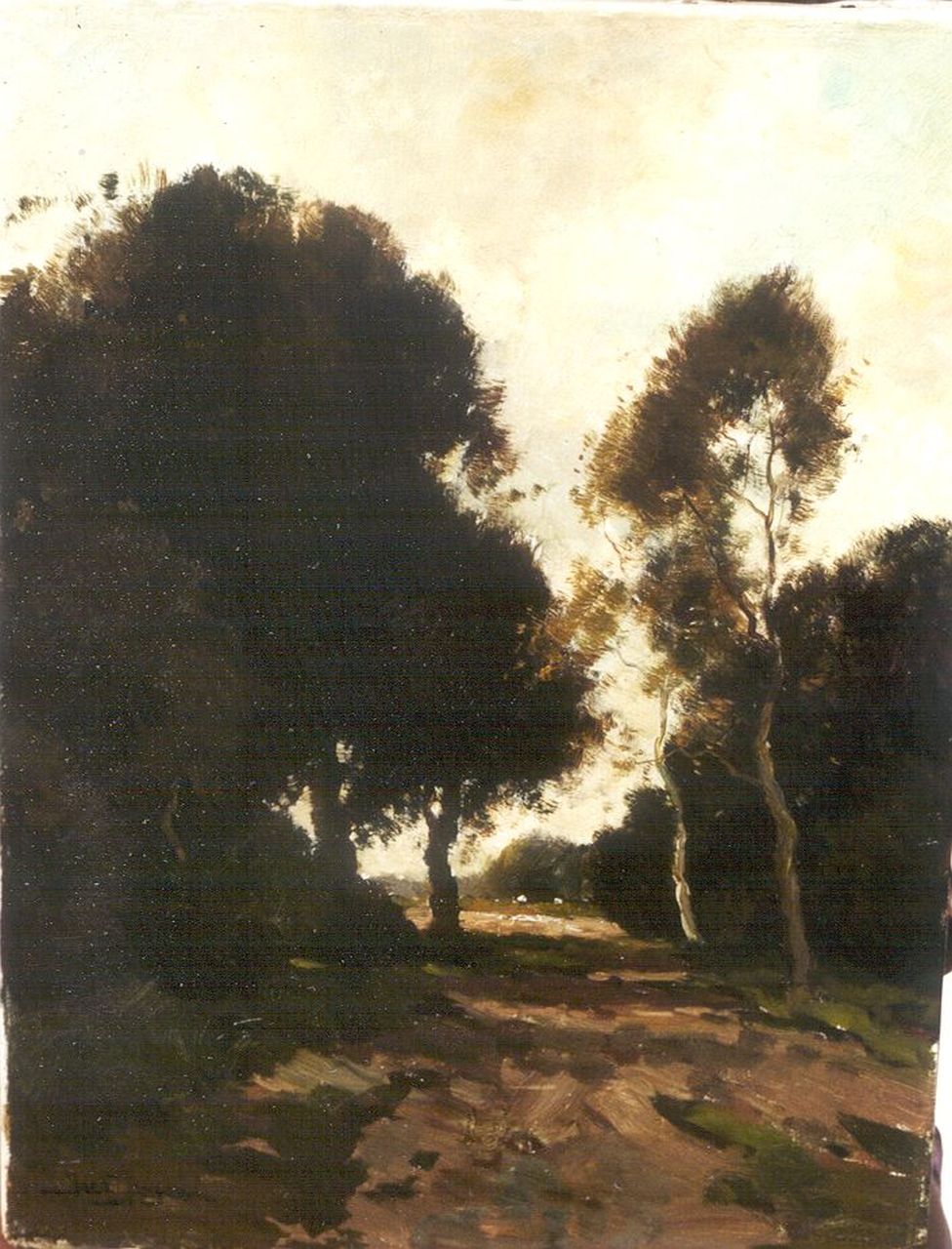 Jongsma J.L.  | Jacob Lucas 'Jac' Jongsma, A country lane, oil on canvas 41.0 x 30.5 cm, signed l.l.