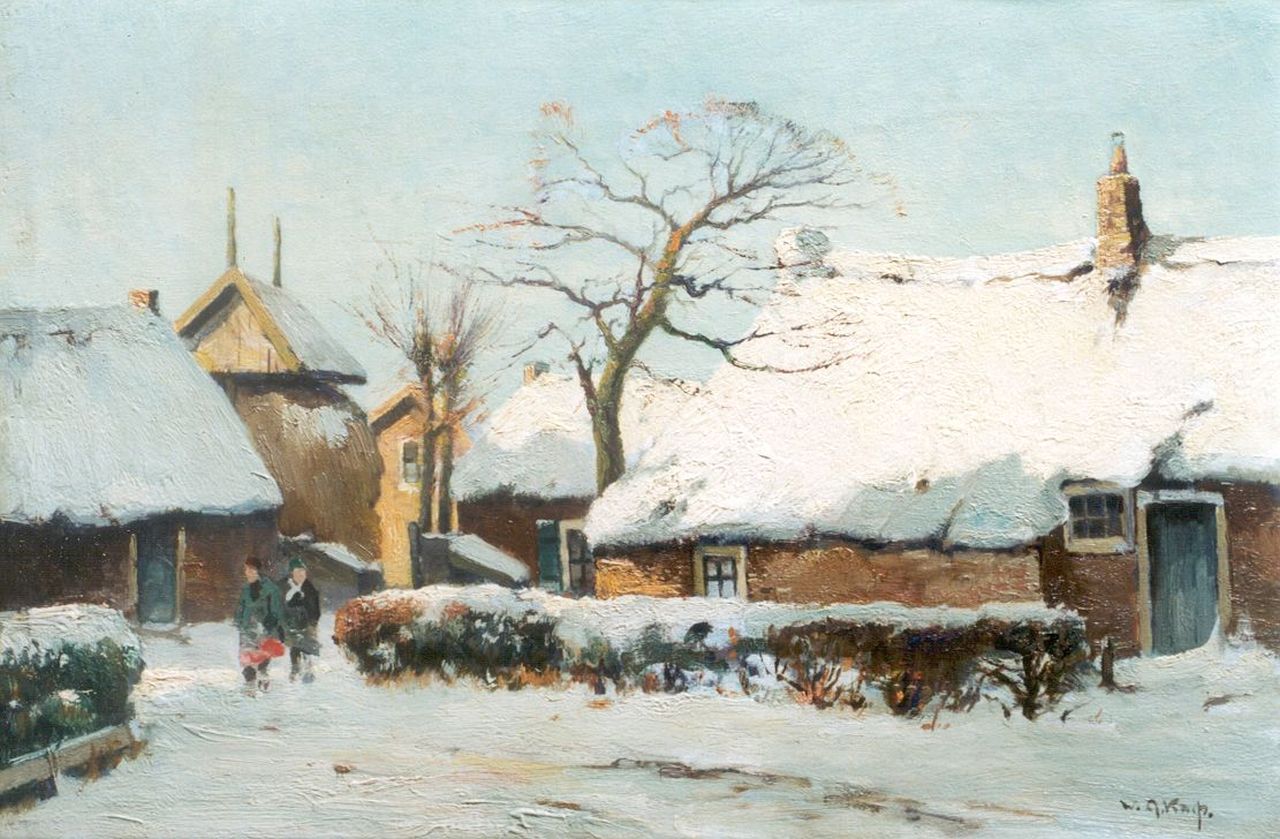 Knip W.A.  | 'Willem' Alexander Knip, A snow-covered landscape, 't Gooi, oil on canvas 38.4 x 58.2 cm, signed l.r.