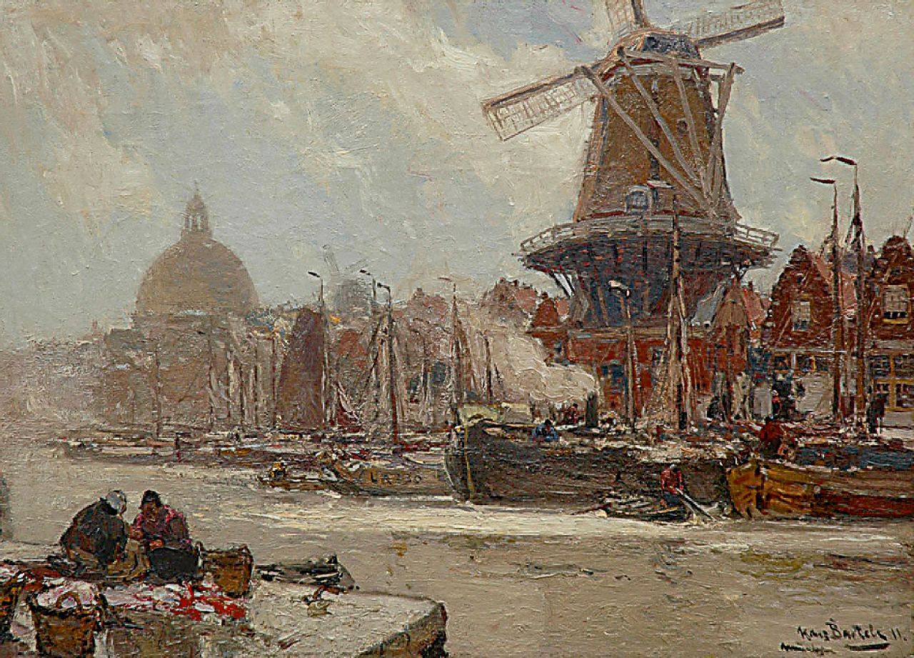 Bartels H. von | Hans von Bartels, View of a Dutch harbour, oil on canvas 69.8 x 100.3 cm, signed l.r. and dated München '11
