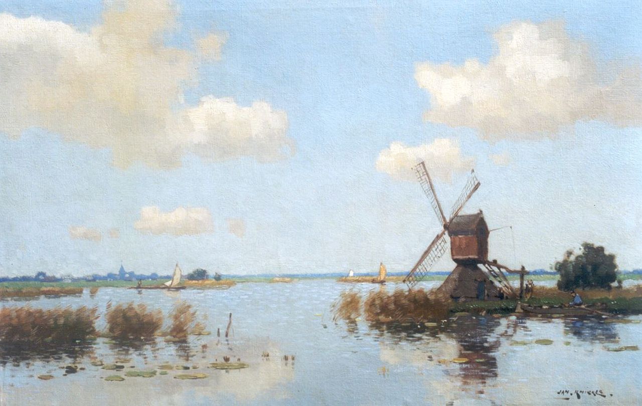 Knikker sr. J.S.  | 'Jan' Simon Knikker sr., A Dutch water landscape, oil on canvas 40.2 x 60.3 cm, signed l.r.