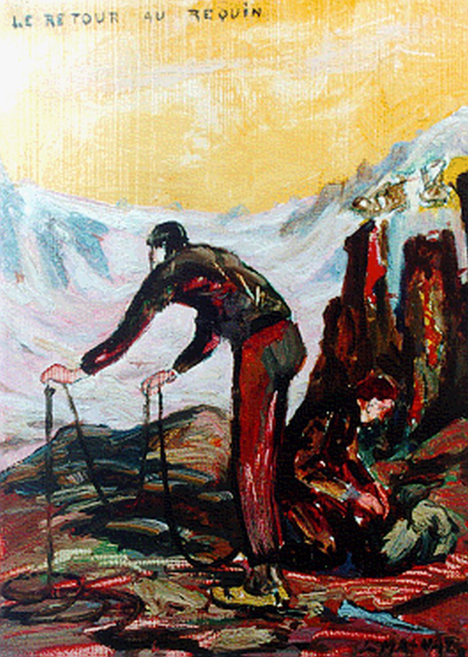 Magnat L.H.  | Louis Henri Magnat, Mountaineer, oil on panel 22.0 x 15.8 cm, signed u.r.