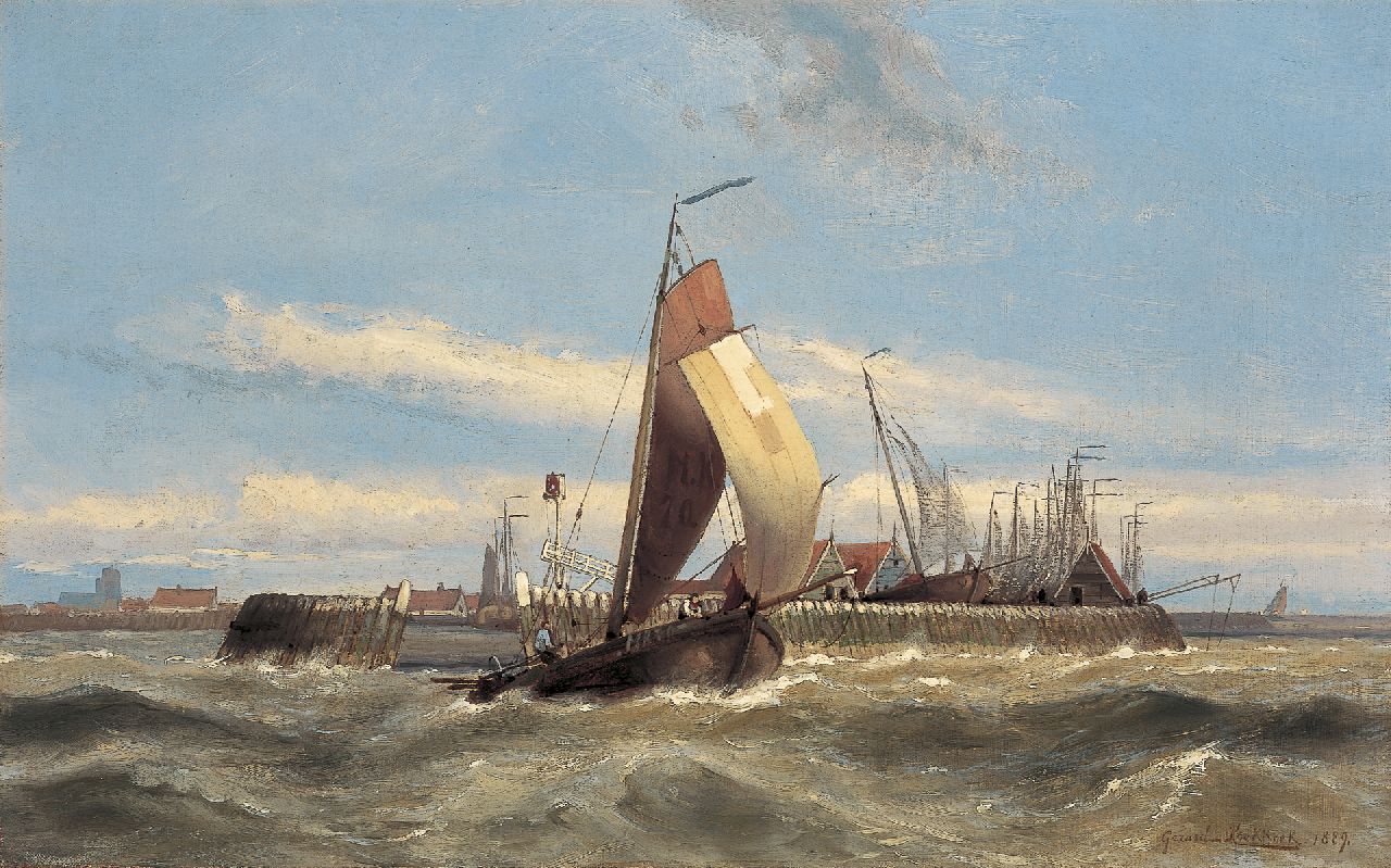 Koekkoek G.J.  | Gerardus Johannes 'Gerard' Koekkoek, Leaving port, Marken, oil on canvas 37.1 x 59.1 cm, signed l.r. and dated 1889