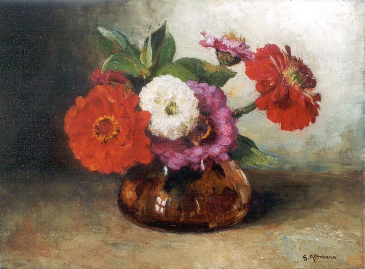 Altmann G.  | Gerard Altmann, A flower still life, oil on canvas 30.2 x 40.0 cm, signed l.r.