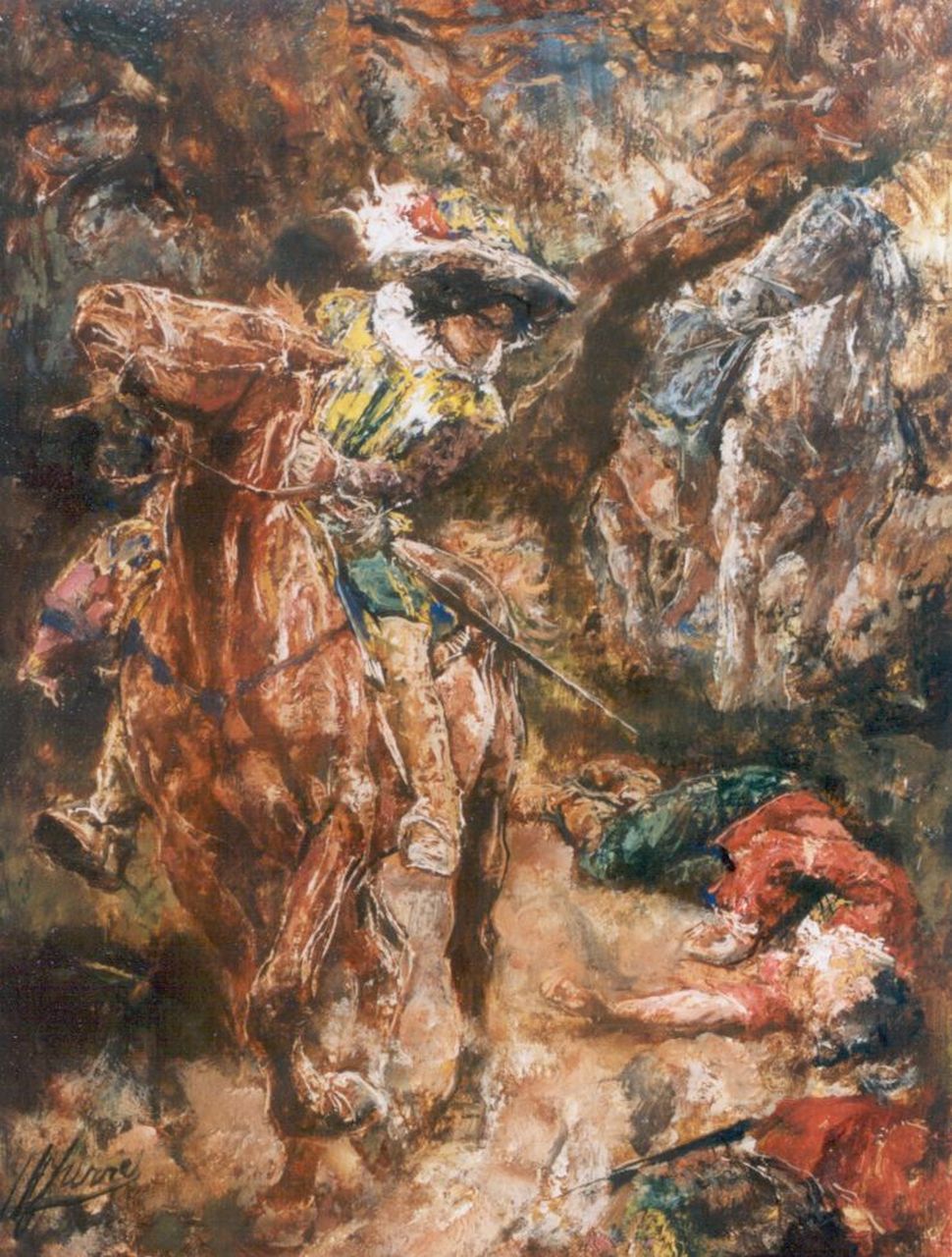 Jurres J.H.  | Johannes Hendricus Jurres, Scene from Gilblat, oil on panel 28.5 x 21.8 cm, signed l.l.