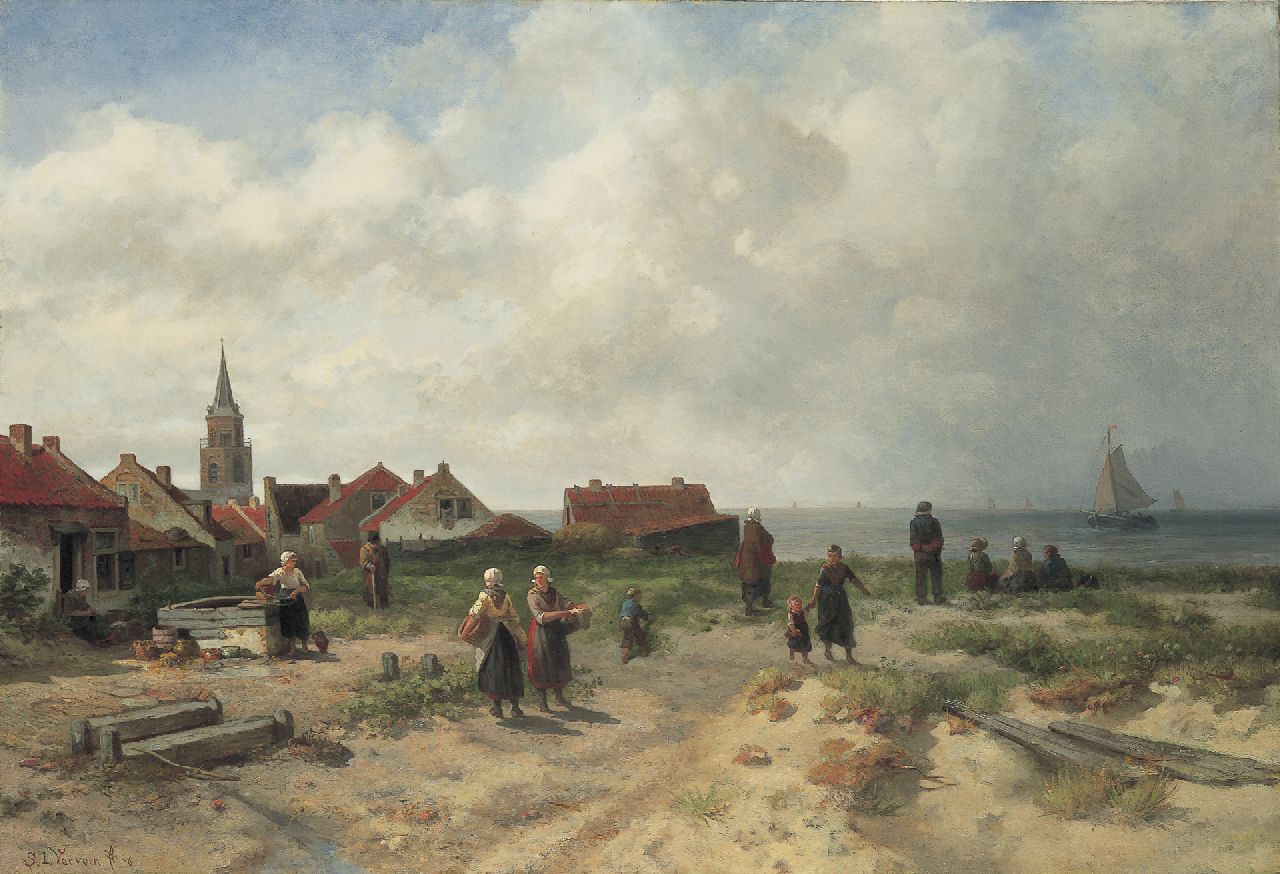 Verveer S.L.  | 'Salomon' Leonardus Verveer, In the dunes of Scheveningen, oil on canvas 76.2 x 111.3 cm, signed l.l. and dated '76
