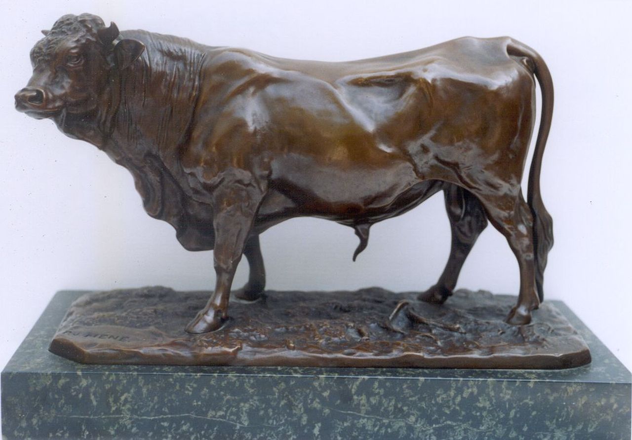 Mène P.J.  | Pierre Jules Mène, Stier, bronze 25.0 x 36.0 cm, gesigneerd op bronzen basis