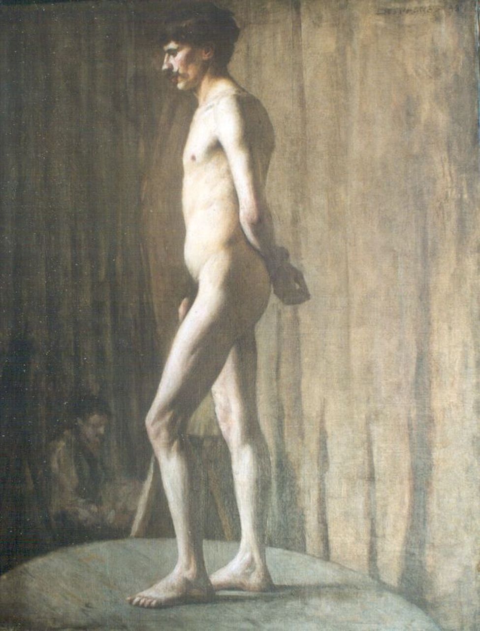 Espagnat G. d' | Georges d' Espagnat, A male nude, oil on canvas 81.0 x 65.0 cm, signed u.r. and dated '98