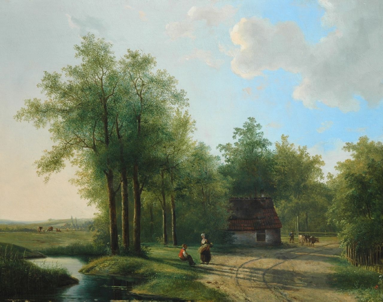 Matthias Parré | Along the forest, oil on panel, 46.0 x 57.6 cm