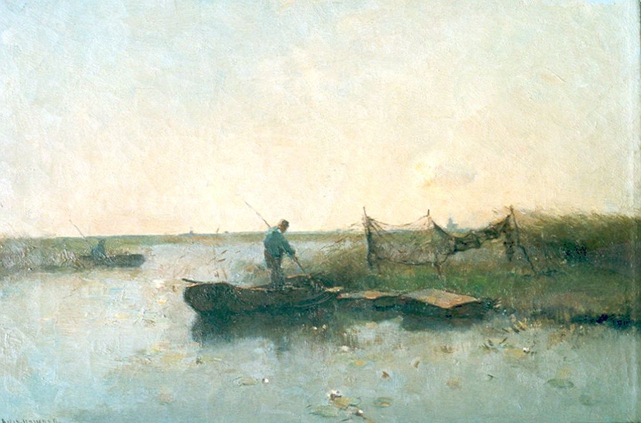 Knikker A.  | Aris Knikker, Fishermen, oil on canvas 29.9 x 43.1 cm, signed l.l.