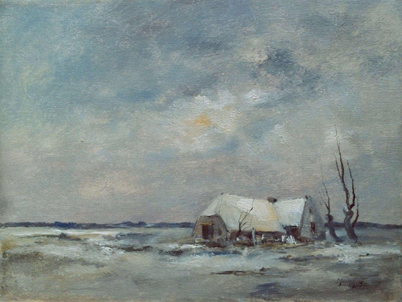 Markus A.  | Antoon Markus, A farm in the winter, oil on canvas 30.5 x 40.3 cm, signed l.r. and dated 1931