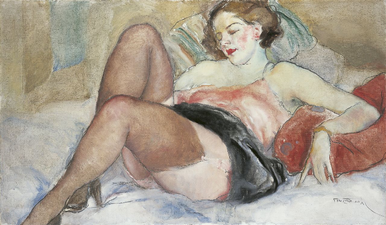 Fried P.  | Pal Fried, Beauty sleep, oil on canvas 70.0 x 119.0 cm, signed l.r.