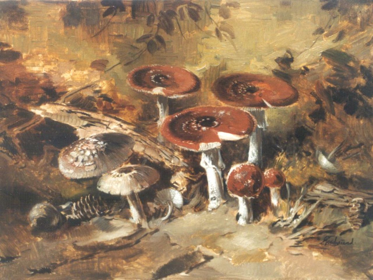 Goedvriend Th.F.  | Theodoor Franciscus 'Theo' Goedvriend, Mushrooms, oil on canvas 60.2 x 80.0 cm, signed l.r.