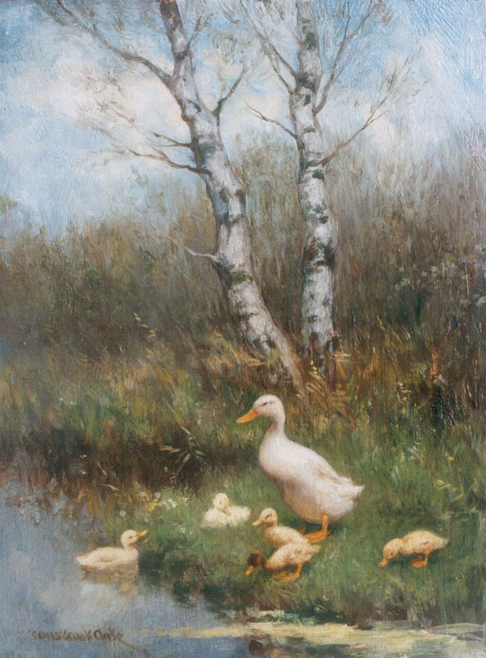 Artz C.D.L.  | 'Constant' David Ludovic Artz, Hen with ducklings, oil on multiplex 24.0 x 18.0 cm, signed l.l.