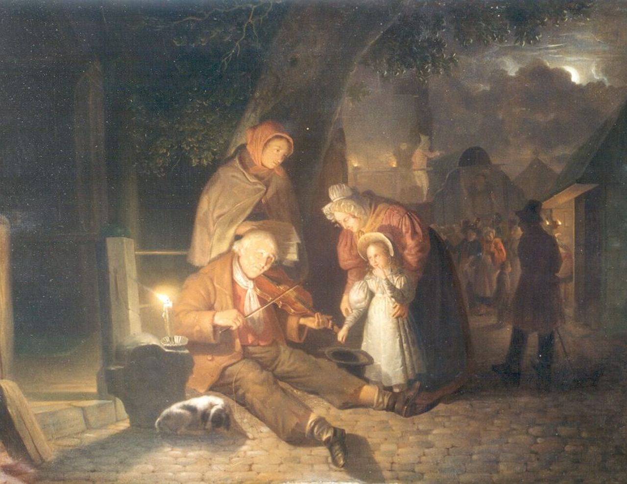 Grootvelt J.H. van | Jan Hendrik van Grootvelt, A Street Musician, oil on panel 44.5 x 57.3 cm, signed l.l. and dated 1835