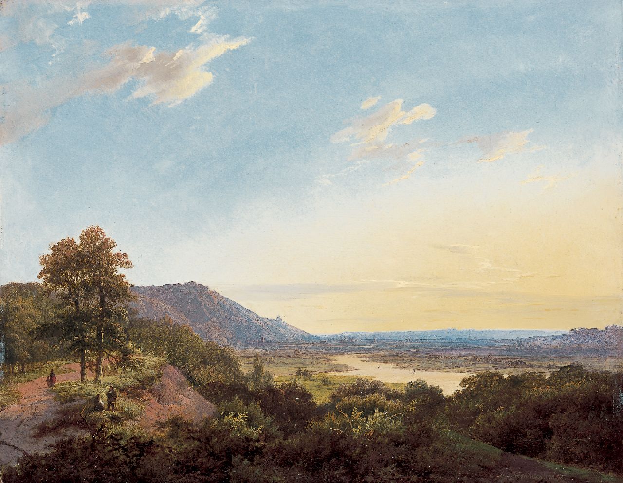 Koekkoek I M.A.  | Marinus Adrianus Koekkoek I, A river valley, oil on panel 23.1 x 29.6 cm, signed l.r. and dated 1850