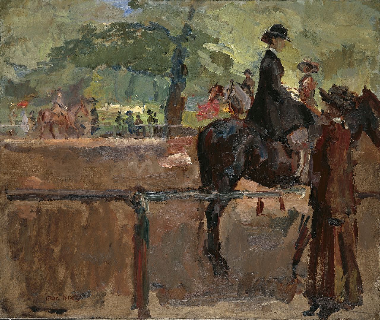 Israels I.L.  | 'Isaac' Lazarus Israels, A horsewoman, Hyde park London, oil on canvas 63.8 x 76.2 cm, signed l.l. and painted between 1913-1914