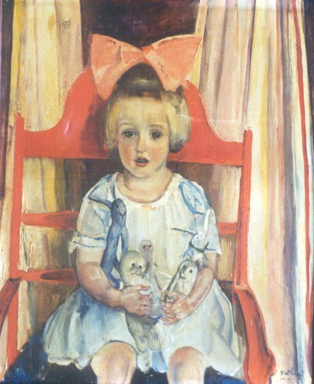 Leyden O.M.E.  | Oskar Moritz 'Ernst' Leyden, A portrait of a girl, oil on canvas 73.0 x 60.0 cm, signed l.r. and dated '24