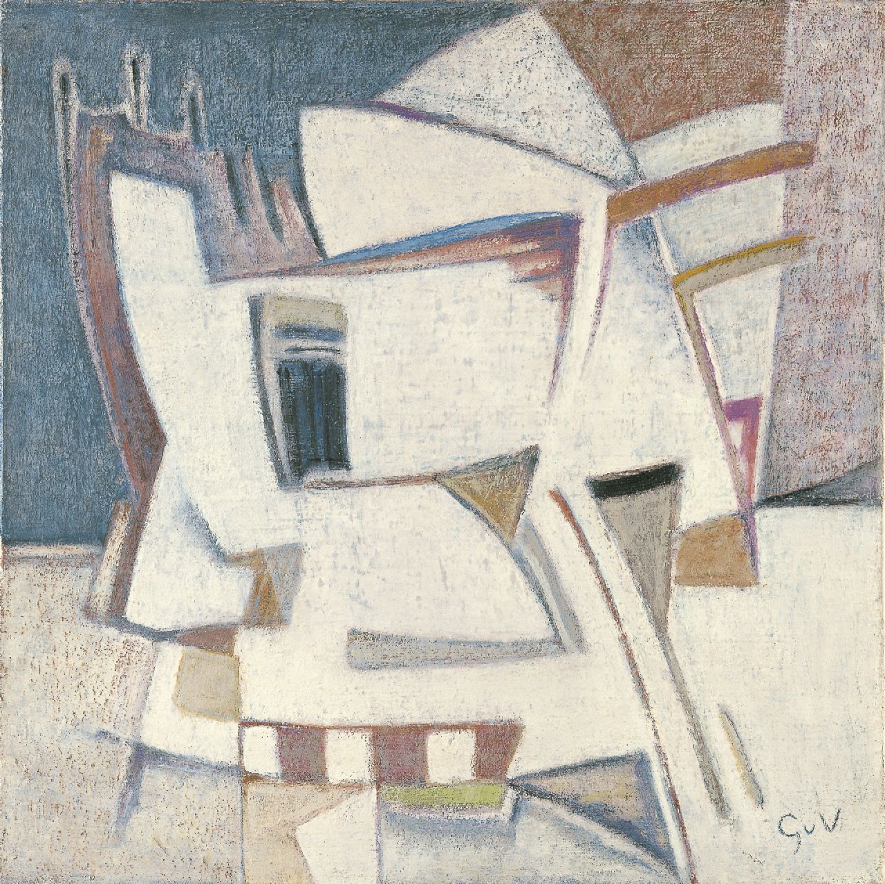Velde G. van | Gerardus 'Geer' van Velde, Composition, oil on canvas 50.1 x 50.1 cm, signed l.r. with initials and on the reverse and painted circa 1971