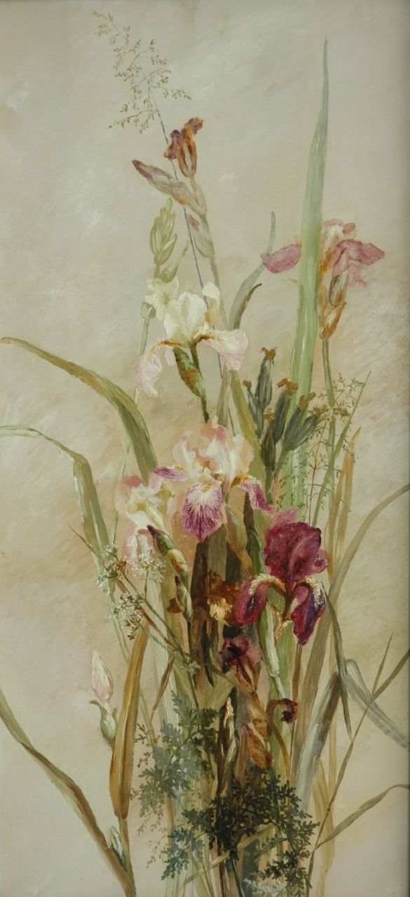 Quarles van Ufford Ph.A.M.  | Philippine Anne Madeleine Quarles van Ufford, A flower still life, oil on panel 92.2 x 43.5 cm