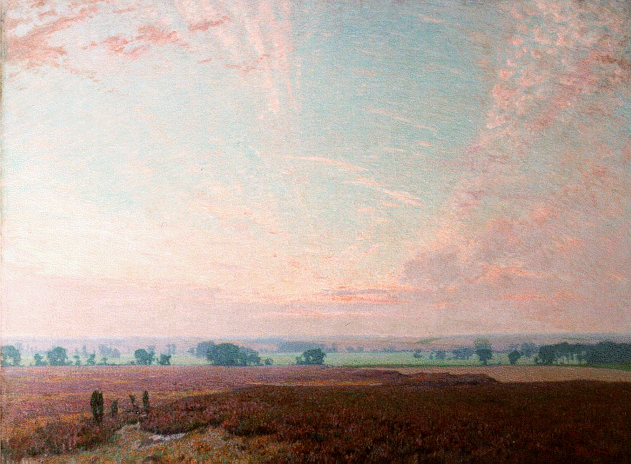 Meijer J.  | Johannes 'Johan' Meijer, Evening twilight, oil on canvas 115.0 x 155.0 cm, signed l.r.