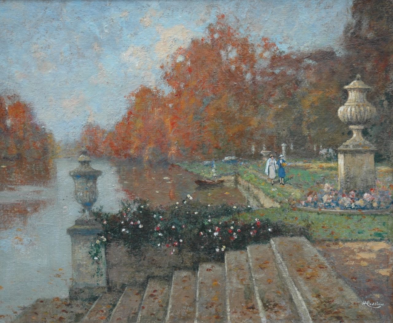 Cassiers H.P.E.V.  | Henricus Paulus Emilius Victor 'Henri' Cassiers, A park, oil on painter's board 45.0 x 54.7 cm, signed l.r.