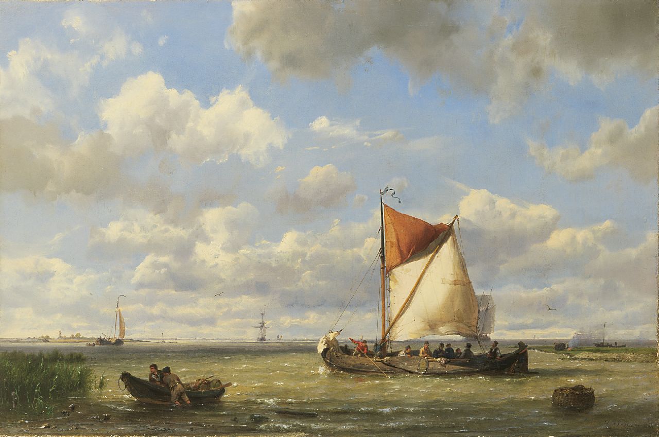 Koekkoek H.  | Hermanus Koekkoek, The wind is dropping, oil on canvas 33.0 x 49.5 cm, signed l.r. and dated 1863