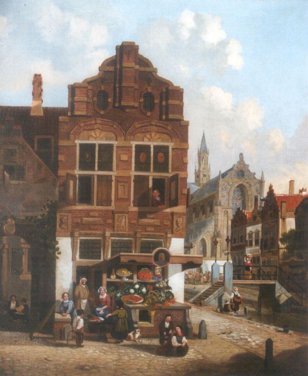 Verheijen J.H.  | Jan Hendrik Verheijen, Selling vegetables, oil on canvas 64.6 x 54.2 cm
