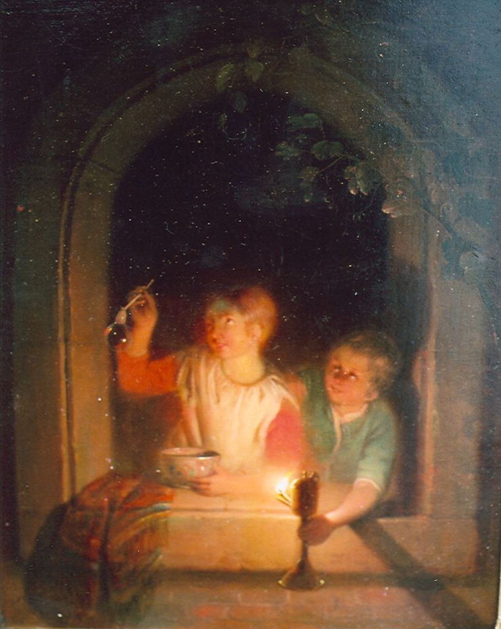 Grootvelt J.H. van | Jan Hendrik van Grootvelt, Blowing Bubbles, oil on panel 22.9 x 17.9 cm, signed l.l. and dated 1845